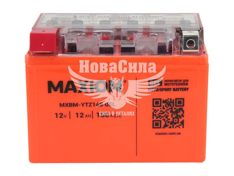 АКБ мото гелевий 12V 12-А/Ч L+ (Maxion) (150х87х111) (YTZ14S)