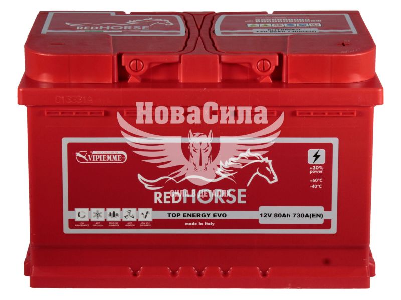 АКБ 80-А/Ч (Red Horse) Top Energy (R+) 730A (278х175х190мм.) (Італія) (RHT080E0)