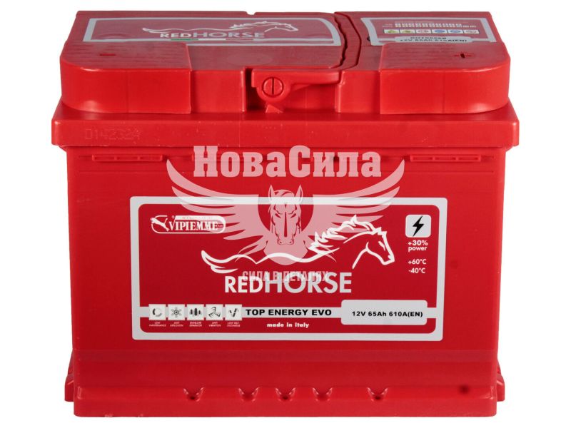 АКБ 65-А/Ч (Red Horse) Top Energy (R+) 610A (242х175х190мм.) (Італія) (RHT065E0)