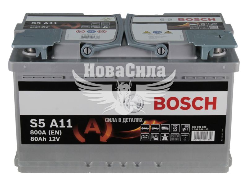 АКБ AGM 80-А/Ч (Bosch) S-5 (R+) 800A (315x175x190мм.) Start-Stop (0092S5A110)