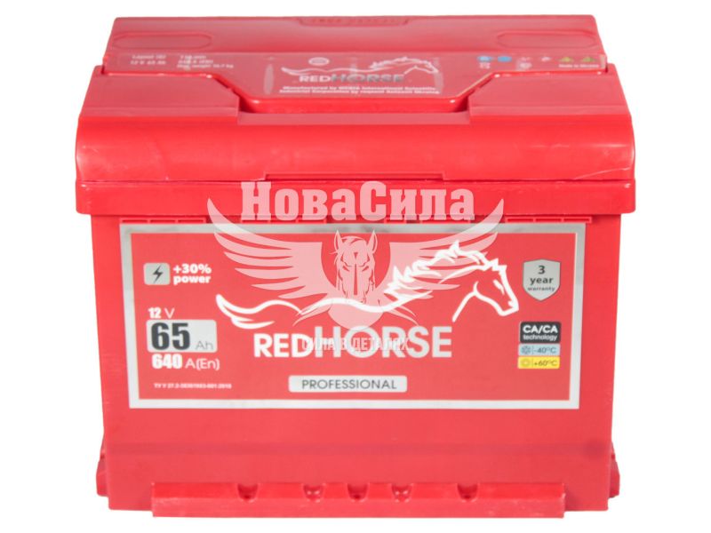 АКБ 65-А/Ч (Red Horse) Professional (R+) 640A (242х175х190мм.)
