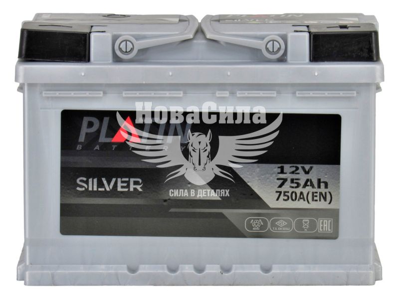 АКБ 75-А/Ч (Platin) Silver (R+) 750A обсл. з пробк. (275х175х190мм.)