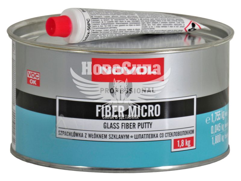 Шпаклівка (Novol) скловолокно Fiber Micro 1,8кг. (1235)