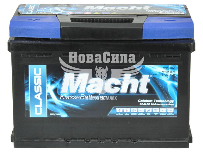 АКБ 70-А/Ч (Macht) Classic (L+) 640A (278х175х190мм.) (32388)