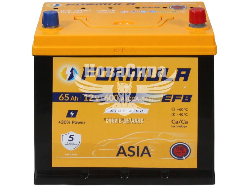 АКБ Азія 65-А/Ч (Formula) EFB (R+) 600A (232x175x220)