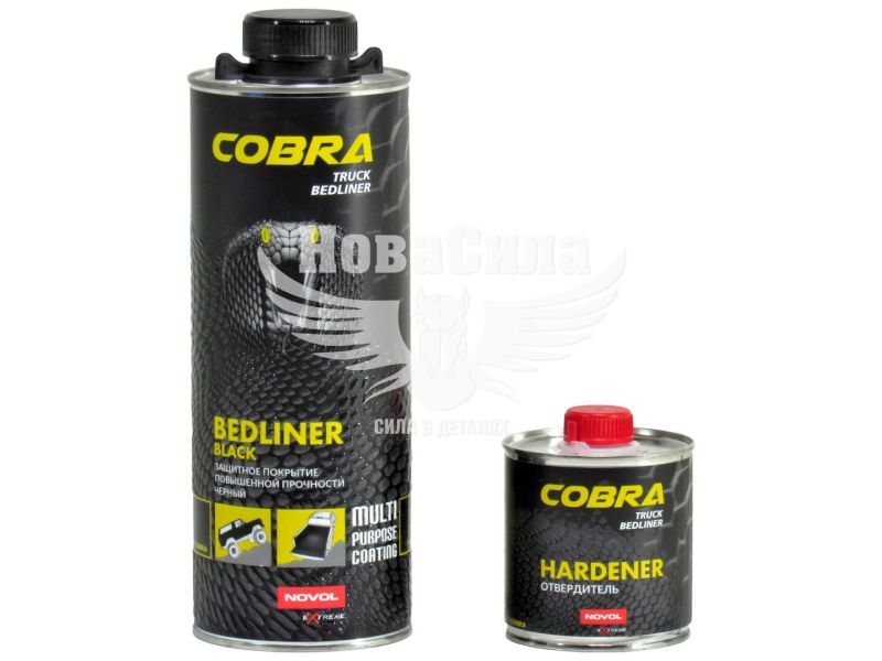 Захисне покриття для кузова чорне (Novol) Cobra Truck Bedliner 0.6л.+ затверджувач 0,2л. (90363)