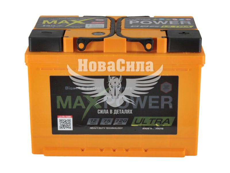 АКБ 75-А/Ч (MaxPower) Ultra (R+) 720A (278х175х190мм.) (TM75A750R)