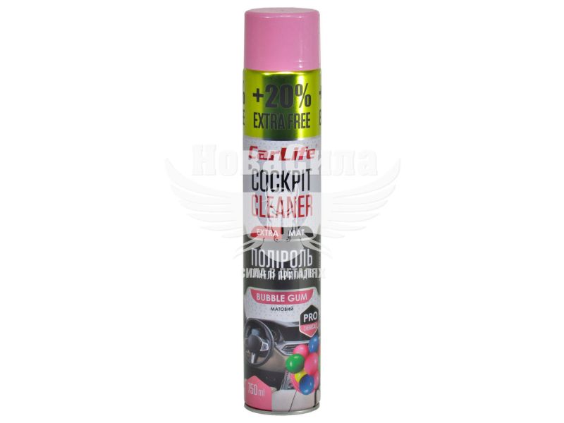Поліроль пластика (CarLife) Cockpit Cleaner Extra Mat Bubble Gum 750мл. (матовий) (CF778)