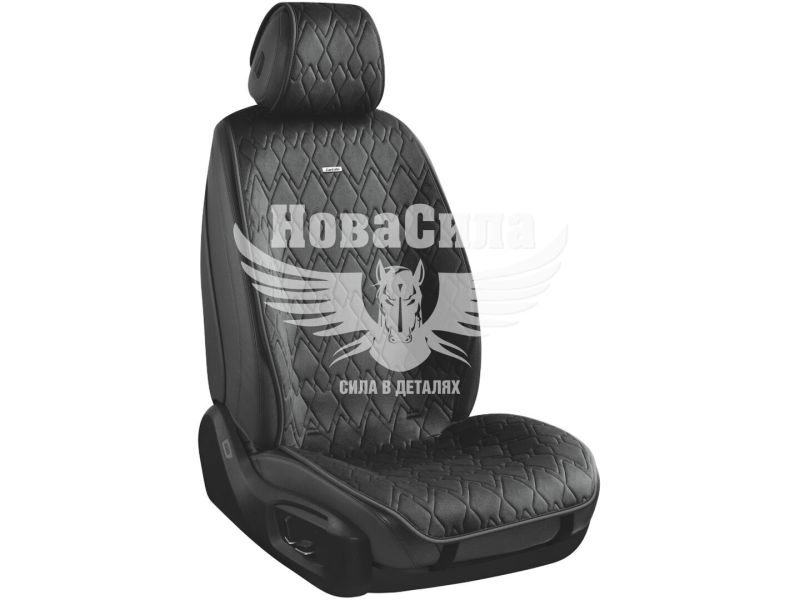 Накидки на сидіння (CarLife) преміум перед.+зад. Racer (к-т.-4шт.) чорні (SC20104)