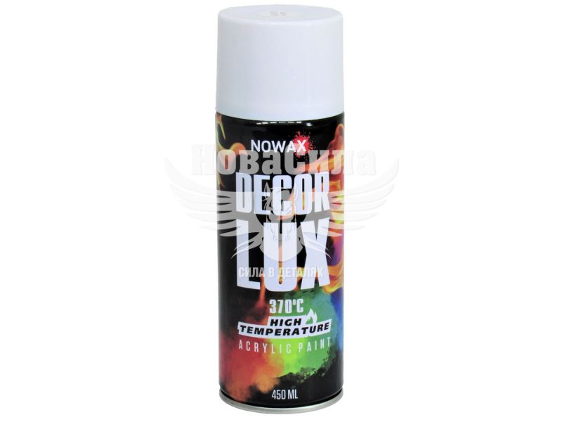Фарба-спрей високотемпературна (Nowax) Decor Lux Білий 450мл. (370*С) (RAL 9010) (NX48039/NX65039)