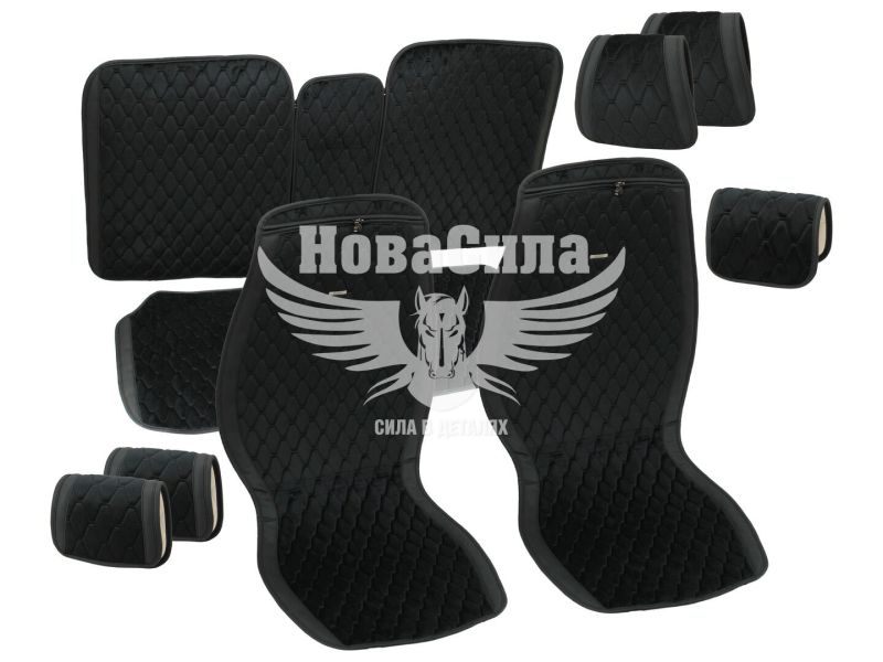 Накидки на сидіння (Beltex) преміум перед.+зад. New York (к-т.-4шт.) чорні (BX84100)