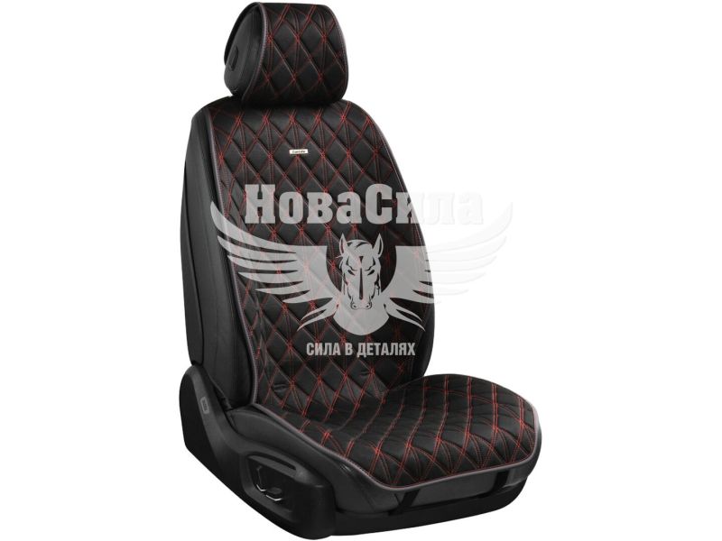 Накидки на сидіння (CarLife) преміум перед.+зад. Nitro (к-т.-4шт.) чорно-червоні (SC40114)