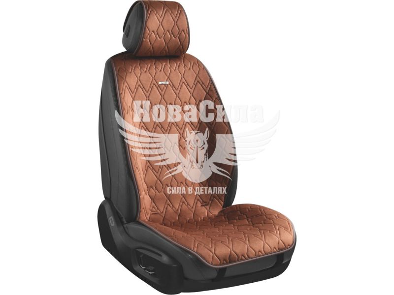 Накидки на сидіння (CarLife) преміум перед. Racer (к-т.-2шт.) кавові (SC20402)