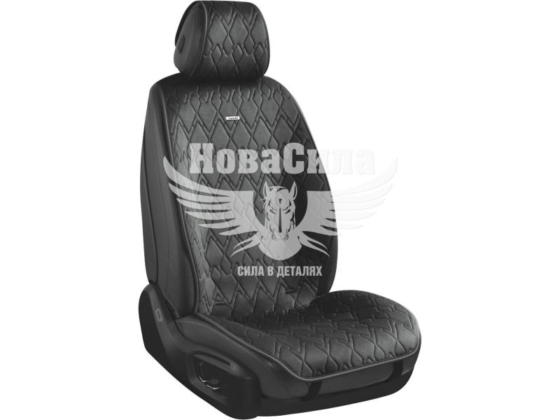 Накидки на сидіння (CarLife) преміум перед. Racer (к-т.-2шт.) чорні (SC20102)