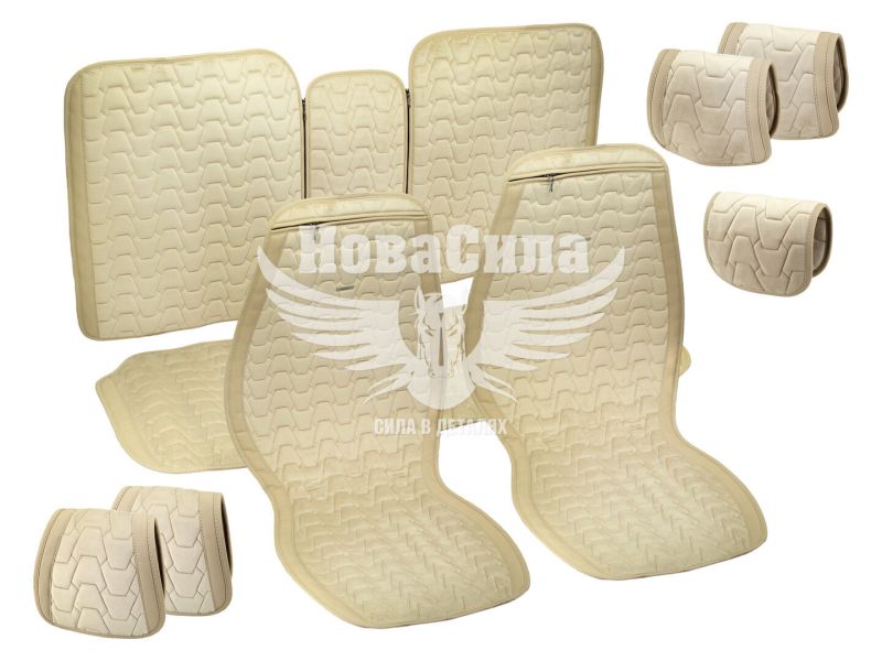 Накидки на сидіння (Beltex) преміум перед.+зад. Chicago (к-т.-4шт.) бежеві (BX85500)