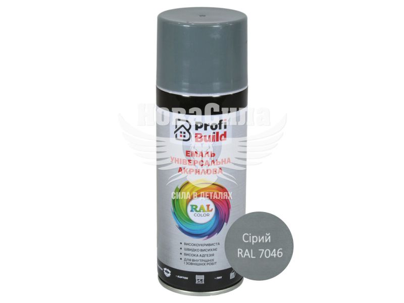Фарба-спрей (Profi Build) Сірий 400мл. (RAL 7046) (К09_Ral 7046)