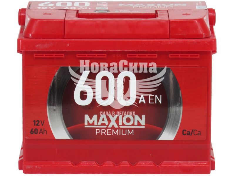АКБ 60-А/Ч (Maxion) Premium (R+) 600A обсл. з пробк. (242х175х190мм.)