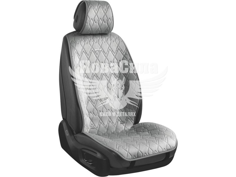 Накидки на сидіння (CarLife) преміум перед. Racer (к-т.-2шт.) сірі (SC20202)