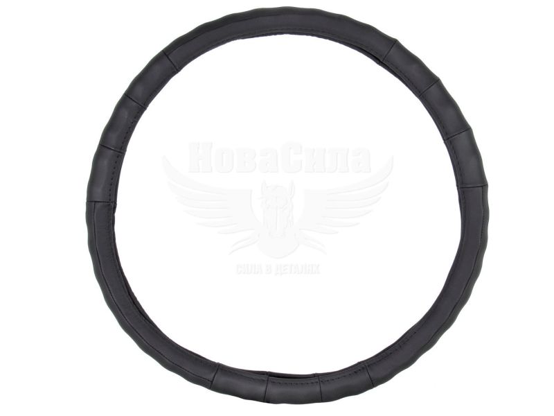 Чохол руля XXXXL шкіра чорний 50-52см. (CarLife) (SW225XXXXL)