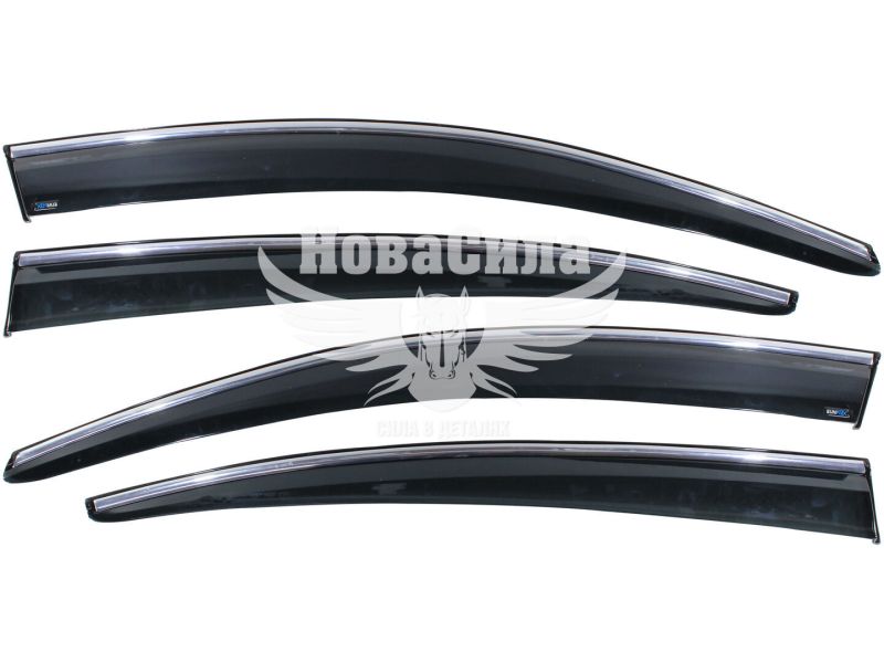 Вітровики VW Passat B7 з10-14р.в. седан клеючі (Sunplex) хром (026 006)