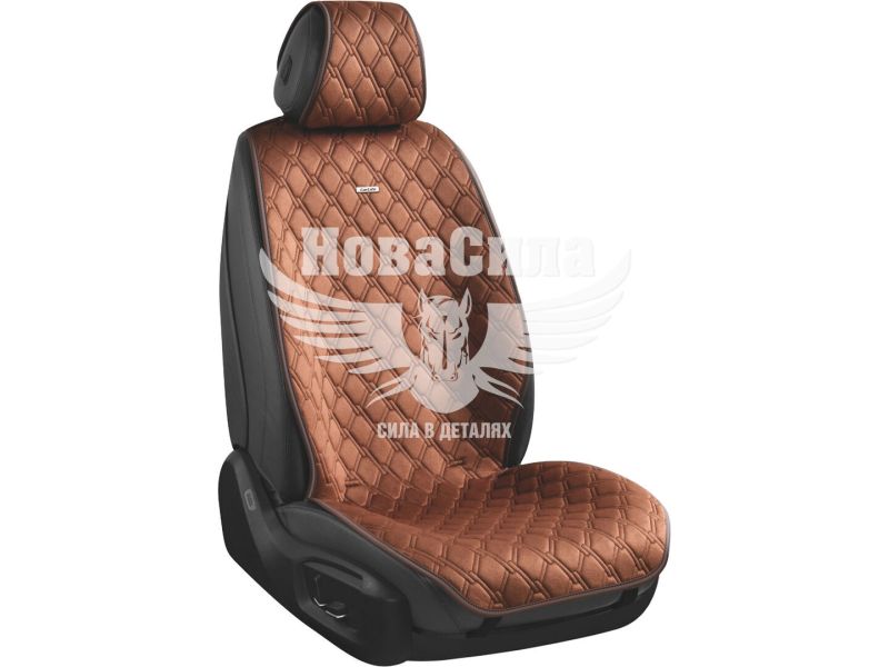 Накидки на сидіння (CarLife) преміум перед. Turbo (к-т.-2шт.) кавові (SC30402)