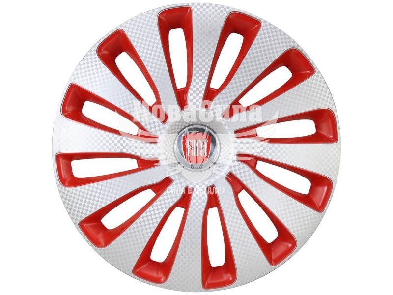 Ковпаки на колеса 15 (J-TEC) (Fiat Chrom Red)