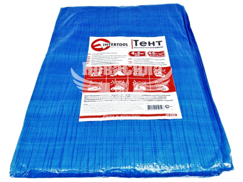 Тент водостійкий 4х5м. (Intertool) (синій) (AB-0405)