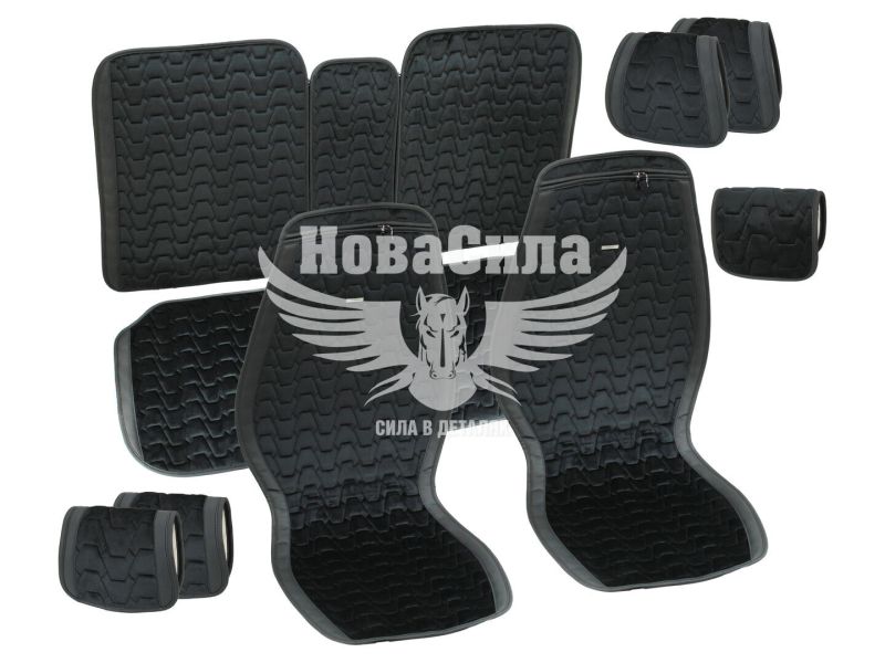 Накидки на сидіння (Beltex) преміум перед.+зад. Chicago (к-т.-4шт.) чорні (BX85100)