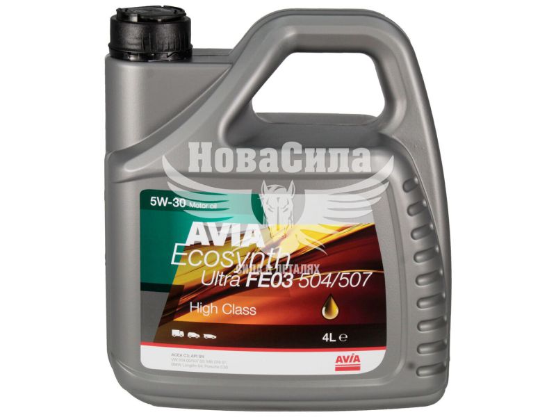 Моторна олива бензин, дизель 5W-30 (AVIA) ECOSYNTH ULTRA FE03 4л.