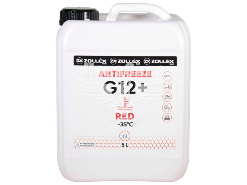 Тосол антифриз червоний -35 (Zollex) G-12+ 5л. (18104)
