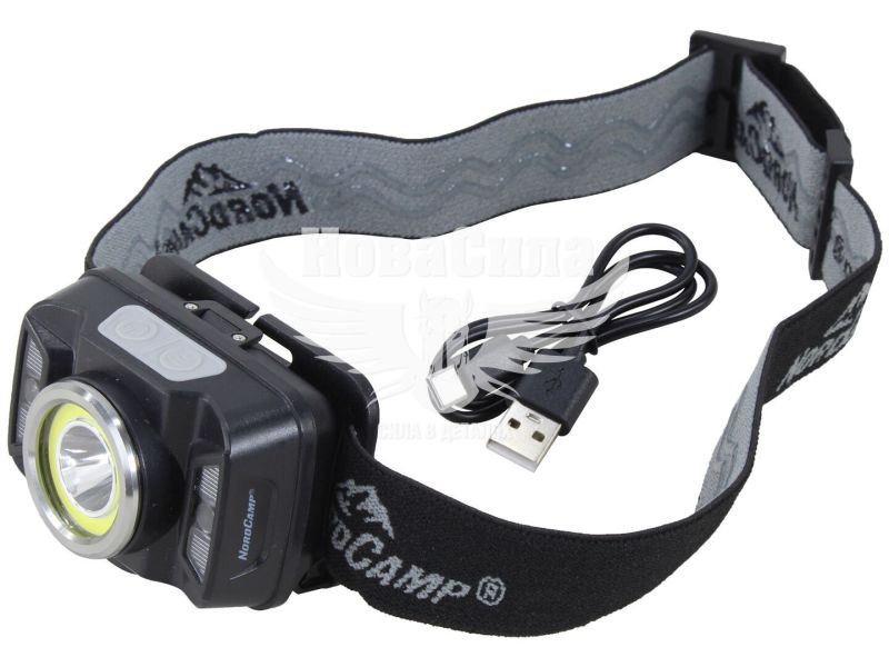 Ліхтарик на голову (Nord Camp) COB + CREE XTE 5W, 380lm, 1800mAh, сенсорний (NC30810)