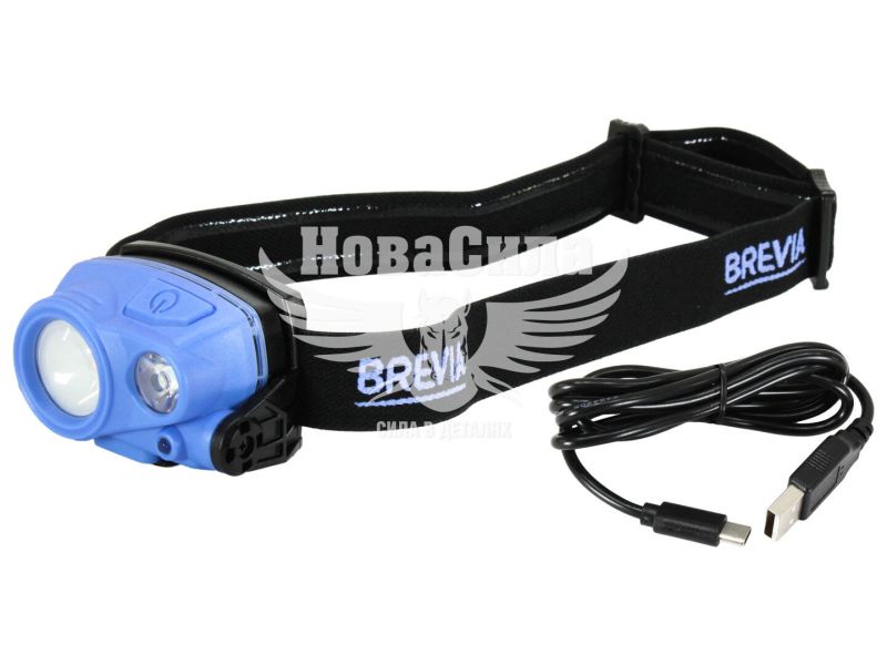 Ліхтарик на голову (Brevia) LED 3W + 3W COB, 400lm + 200lm, 1200mAh (14100WX1)