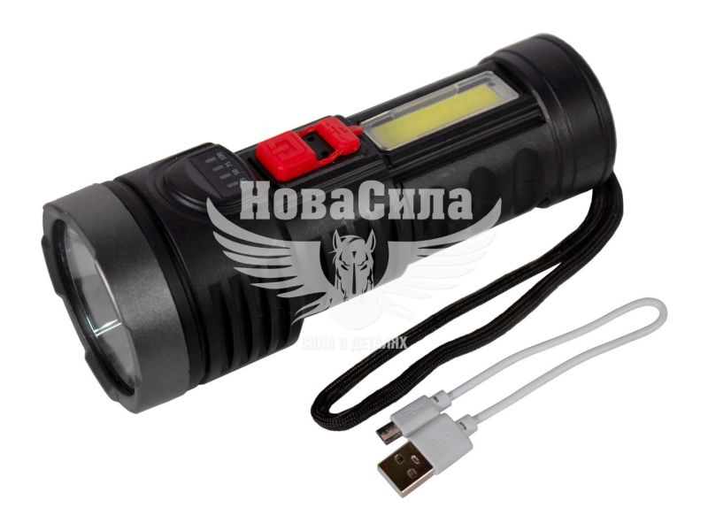 Ліхтарик ручний (КНР) діодний LED з боковим світлом та USB зарядкою (L-822-6) (L-822-6)