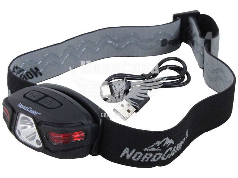 Ліхтарик на голову (Nord Camp) LED 5W, 250lm, 850mAh, сенсорний (NC30500)