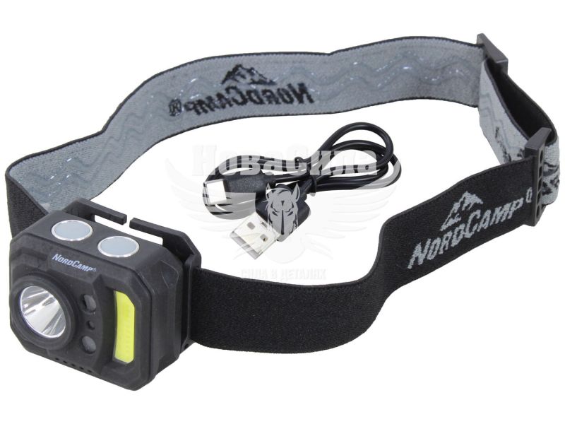 Ліхтарик на голову (Nord Camp) COB + XPE 3W, 140+130lm, 850mAh, сенсорний (NC30610)