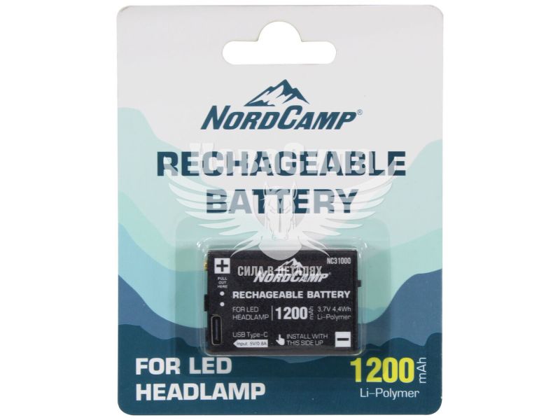 Акумулятор для ліхтарика на голову (Nord Camp) 1200mAh Li-ion (NC31000)