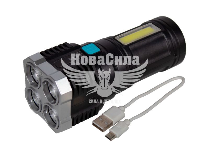 Ліхтарик ручний (КНР) діодний LED з боковим світлом та USB зарядкою (L-S03) (L-S03)