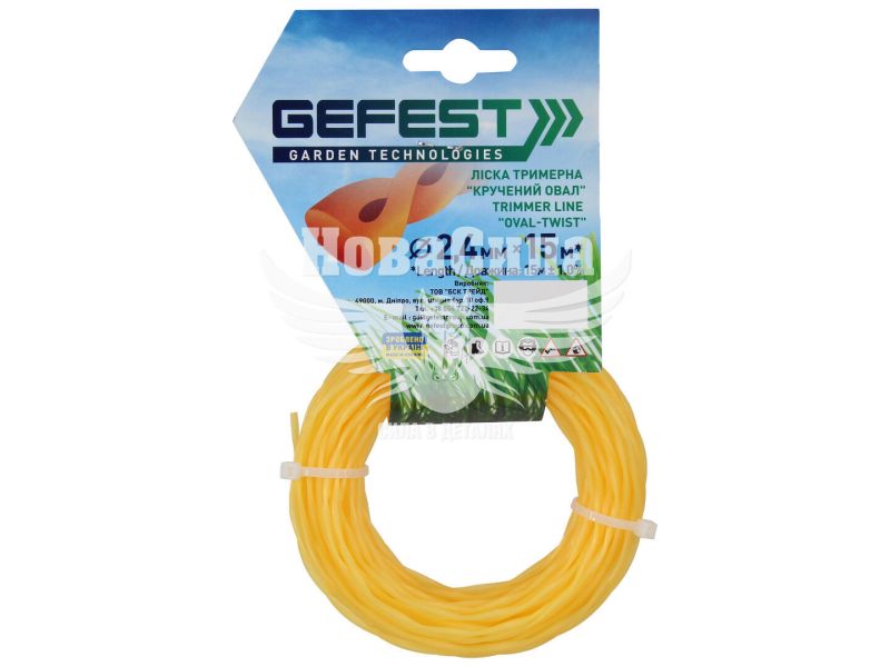 Косильна струна (Gefest) овал кручений 2,4мм. 15м. леска