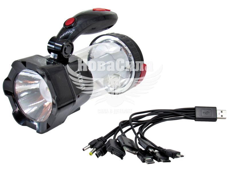 Ліхтарик ручний (Intertool) діодний LED (1w+12 діодів) (із зарядкою мобілки) (LB-0111)