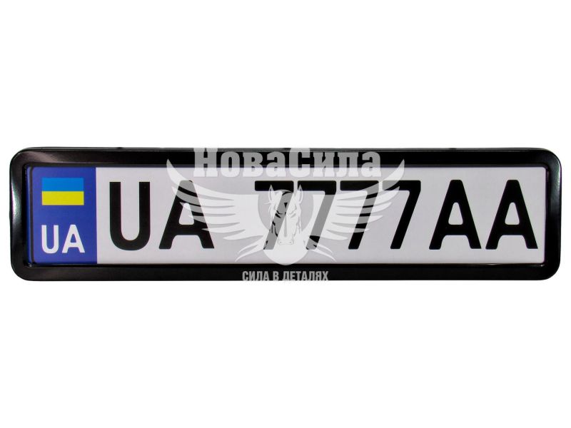 Рамка номерного знаку (CarLife) нержавіюча сталь (чорна глянцева) (NH430)