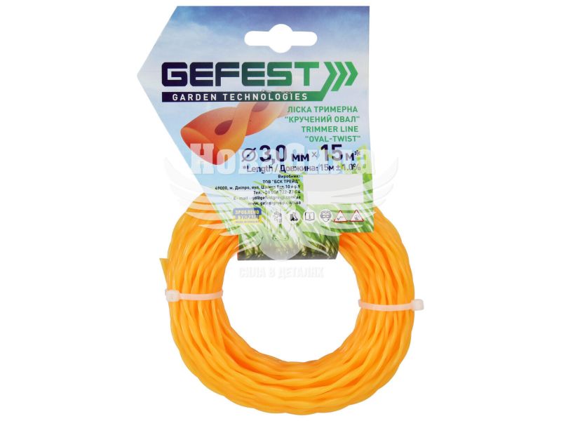 Косильна струна (Gefest) овал кручений 3,0мм. 15м. леска
