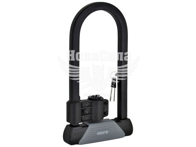Замок велосипедний (Greys) скоба U-lock 16x180x340мм на ключ (GR33016)