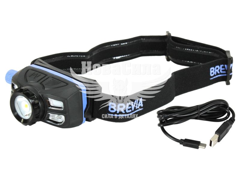 Ліхтарик на голову (Brevia) LED 5W, 400lm, 1400mAh, сенсорний (14150WZX1)