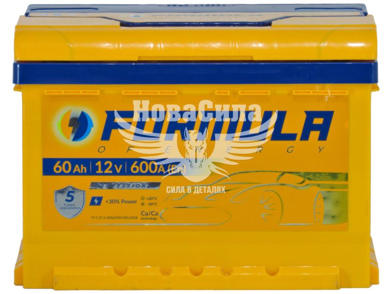 АКБ 60-А/Ч (Formula) Professional (L+) 600A (242х175х175мм.)