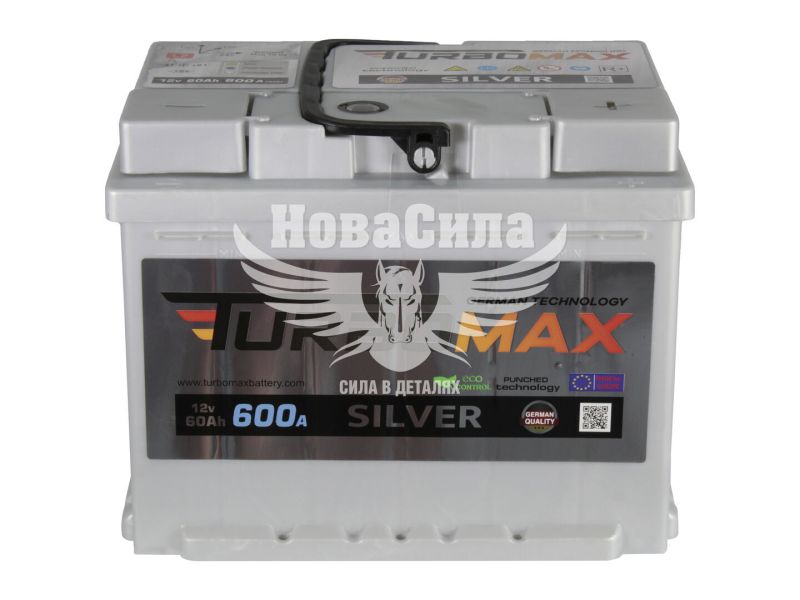 АКБ 60-А/Ч (TurboMax) Silver (R+) 600A (242x175x190мм.) (TM60A600R)
