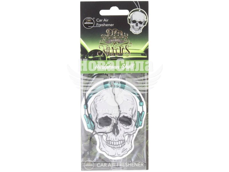 Ароматизатор (Aroma Car) Cellulose Dia De Los Muertos Headphones Skull (суха картка) (83277)