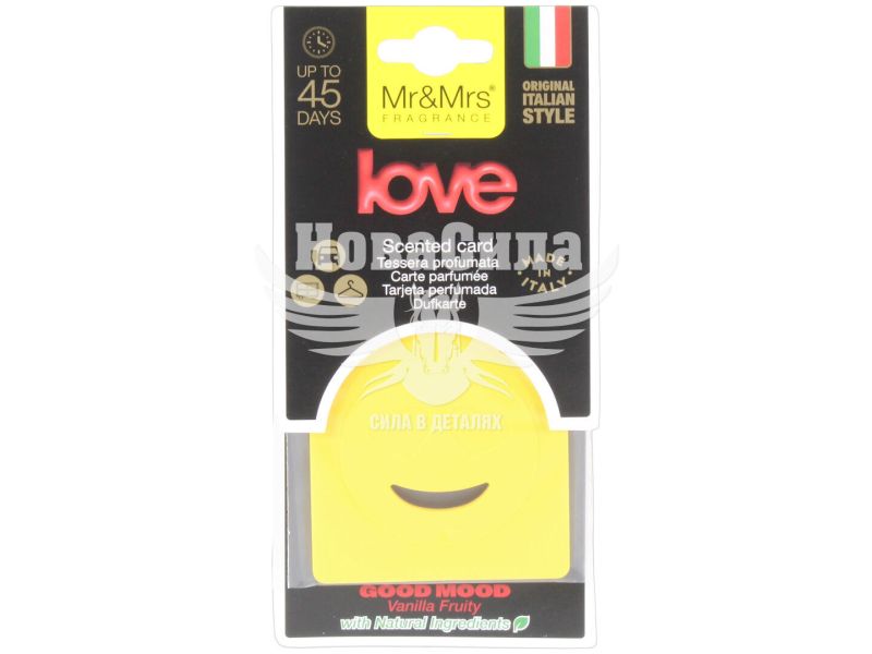Ароматизатор (Mr&Mrs) Mood Scented Card Love Vanilla-Good Mood (полимерный подвесной) (JMOODTES03LV00)
