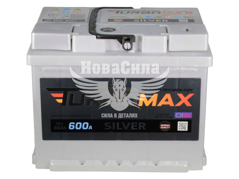 АКБ 60-А/Ч (TurboMax) Silver (L+) 600A (242x175x190мм.) (TM60A600L)