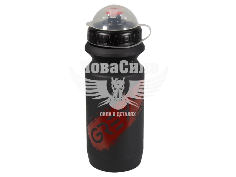 Фляга велосипедна (Greys) 600 мл чорна із червоним (GR15650)