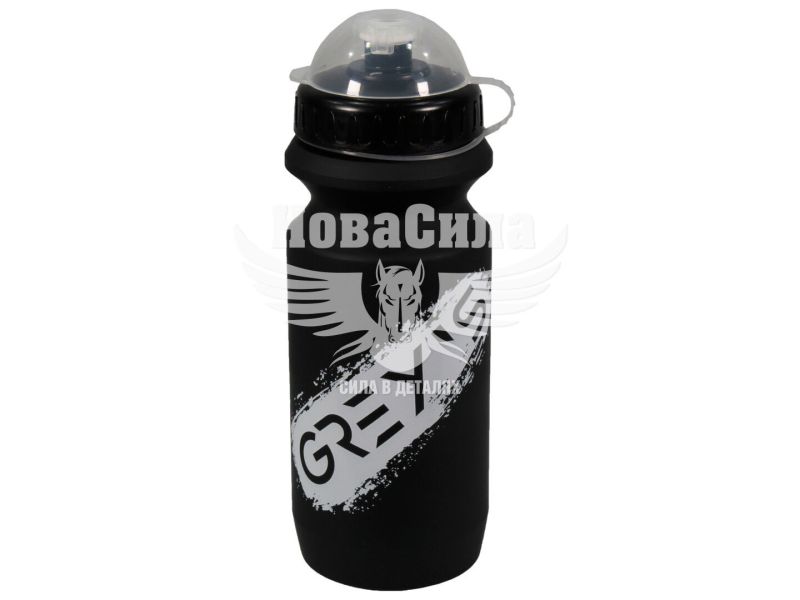 Фляга велосипедна (Greys) 600 мл чорна із білим (GR15660)